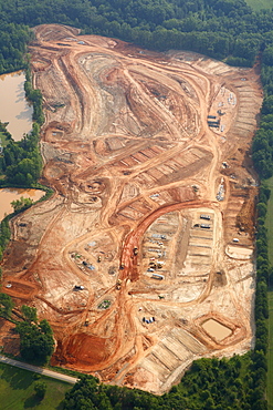 Aerial view of new homes under construction near Greenville SC