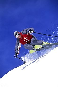 Man skiing at Snowbird, Utah