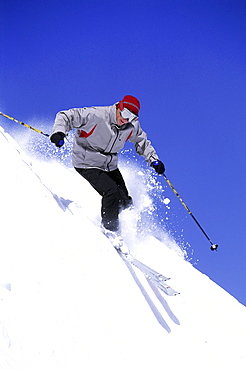 Man skiing at Snowbird, Utah