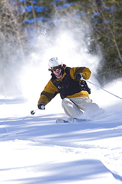 Pat Sewell skiing in Aspen, Colorado