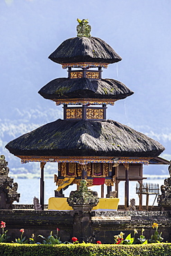 Pura Ulun Danu temple on a lake Bratan, Bali, Indonesia.