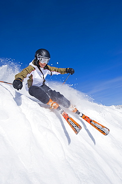 Isabella Wright skiing at Snowbird, Utah, United States of America