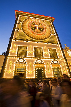 Holy pilgrimage in front of Convento de Nossa Senhora da Esperanza (Holy Mary of Hope Convent) during the Festas do Senhor Santo Cristo (Saint Christ Lord Festivities), Ilha de Sao Miguel (Saint Michael's Island), Azores, Portugal, April 2008, Portugal