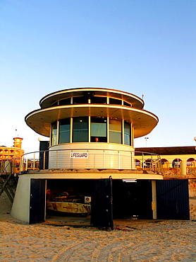 Life Guard on duty at Bondi Beach.