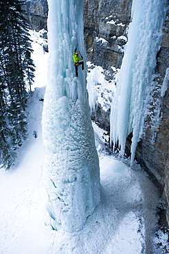 Ice Climbing in Vail Colorado.