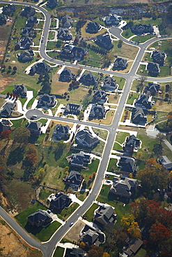 Aerial view new cluster homes in Chattanooga, TN