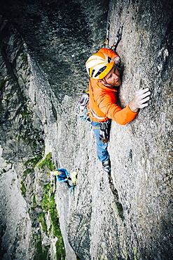 High Angle View Of Two People Climbing In High Tatras Mountains, Poland