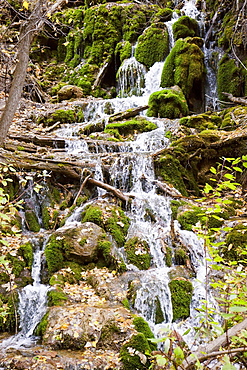 View Of Small Creek Waterfall Near Glenwood Springs In Colorado