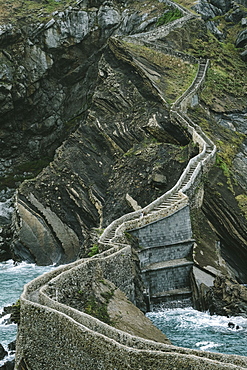 Walkway To Island Of San Juan De Gaztelugatxe In Basque Country