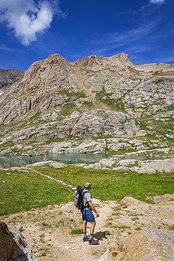 Man Enjoying Twin Lakes In Upper Chicago Basin