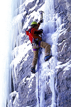 Mixed ice climbing.