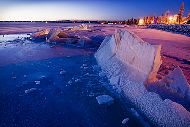 Ice Pushed Up By The Lake; Pigeon Lake Alberta Canada