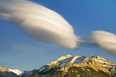 Clouds Above Mountain Peaks, Kootenay Plains, Alberta, Canada