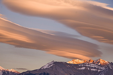 Clouds At Sunset Above Mountain Peaks, Kootenay Plains, Alberta, Canada