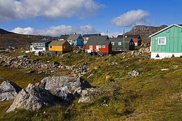 Colorful Houses, Port Of Nanortalik, Island Of Qoornoq, Province Of Kitaa, Southern Greenland