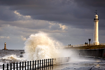 Waves Crashing, Sunderland, Tyne And Wear, England