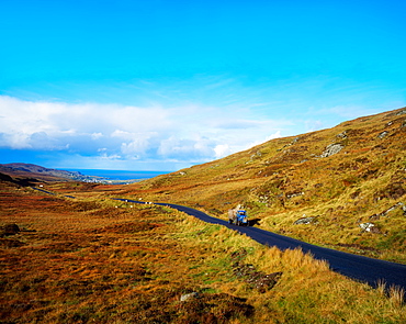 Tractor On Country Road Near Glencolumbkille, Co Donegal, Ireland