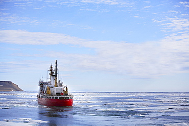 Icebreaker Ship On The High Arctic Waters