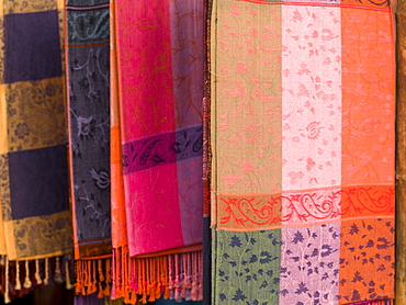 Indian Fabric On Display, Cochin, Kerala India