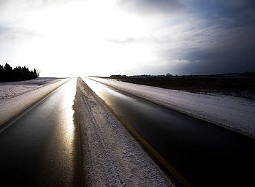 Road Through Winter Landscape