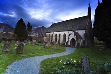 Church With Cemetery, Lake District, Cumbria, England