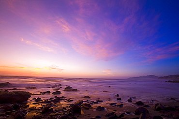 Ocean At Sunset, Oregon Coast, Usa