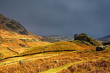 Rain Clouds Over Hilly Landscape, Cumbria, England