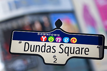 Dundas Square Sign, Toronto, Ontario, Canada