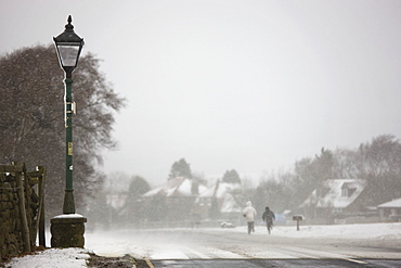 Goathland, North Yorkshire, England, Snowing