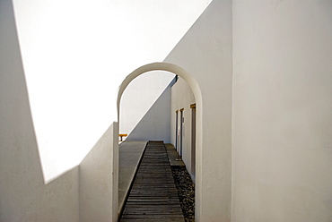 Mexico, White Corridor With Arched Doorway