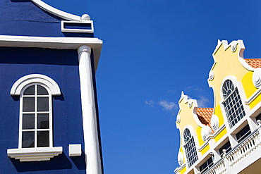 Oranjestad City, Aruba, Caribbean, Dutch Colonial Architecture On Main Street