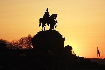 Silhouette Of Statue Of Man On A Horse