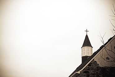 A Church Steeple With A Cross, Jordan, Ontario, Canada