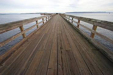 Sidney, British Columbia, Canada, A Dock Leading Out To The Ocean