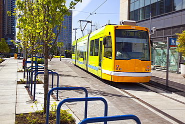 Rail Transport As Public Transportation Traveling Through The City