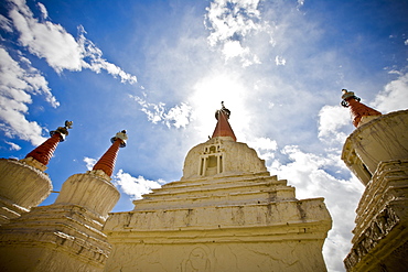 Turrets On Top Of Ornate Structures, Leh Ladakh, India