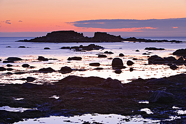 View Of Rock And Sea At Twilight, L'anse Aux Meadows, Newfoundland, Canada