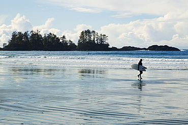 Surfer, Chesterman Beach, Tofino, Vancouver Island, Bc