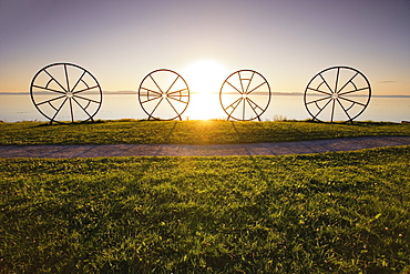 View Of Sunset Over St. Lawrence River, Bas-Saint-Laurent Region, Quebec, Canada