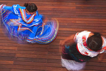 Hispanic Women In Traditional Folkloric Dresses Guaycura Boutique Hotel And Spa, Todos Santos, Baja California, Mexico