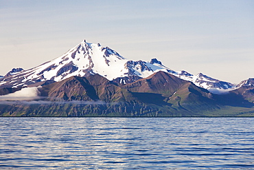 Frosty Peak Volcano On The Alaska Peninsula In Summertime, Southwest Alaska, United States Of America