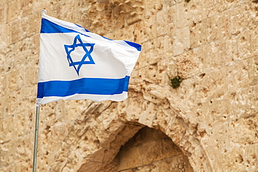 Israeli flag with the star of david, Jerusalem israel