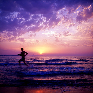 Man Running In The Water