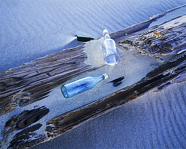 Glass Bottles Wash Ashore At Umpqua Beach, Winchester Bay, Oregon, United States Of America