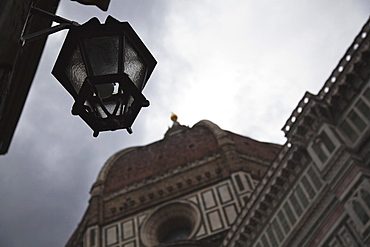 Hanging Light And Building Facade, Florence, Tuscany, Italy