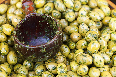 Green Olives For Sale At Borough Market, London, England