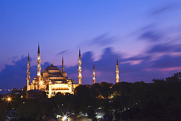 Blue Mosque At Dusk, Istanbul, Turkey