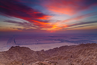 The View From The Mercure Hotel At The Top Of Jebel Hafeet Mountain, Al Ain, Abu Dhabi, United Arab Emirates