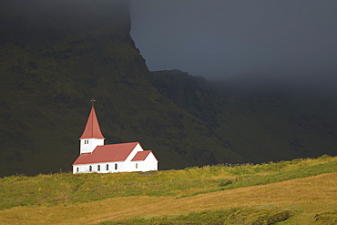 Isolated Church On A Hill, Vik, Vestur-Skaftafellssysla, Iceland