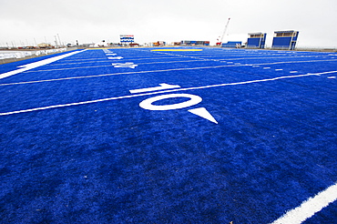 Blue Field Of The Barrow High Whalers, Barrow, Alaska, United States Of America